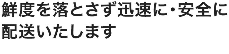 鮮度を落とさず迅速に・安全に配送いたします